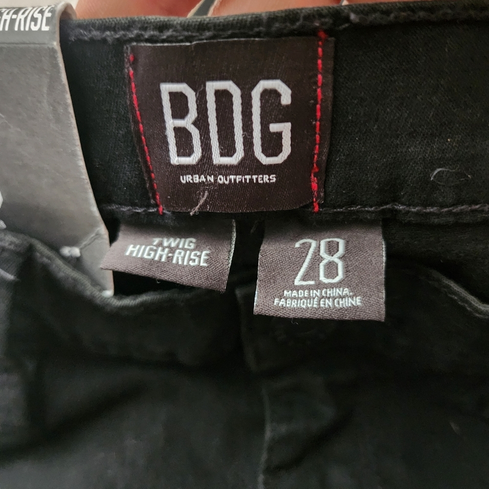 BDG Urban Outfitters Twig High-Rise Distressed Black Jeans Stretch - Picture 7 of 9